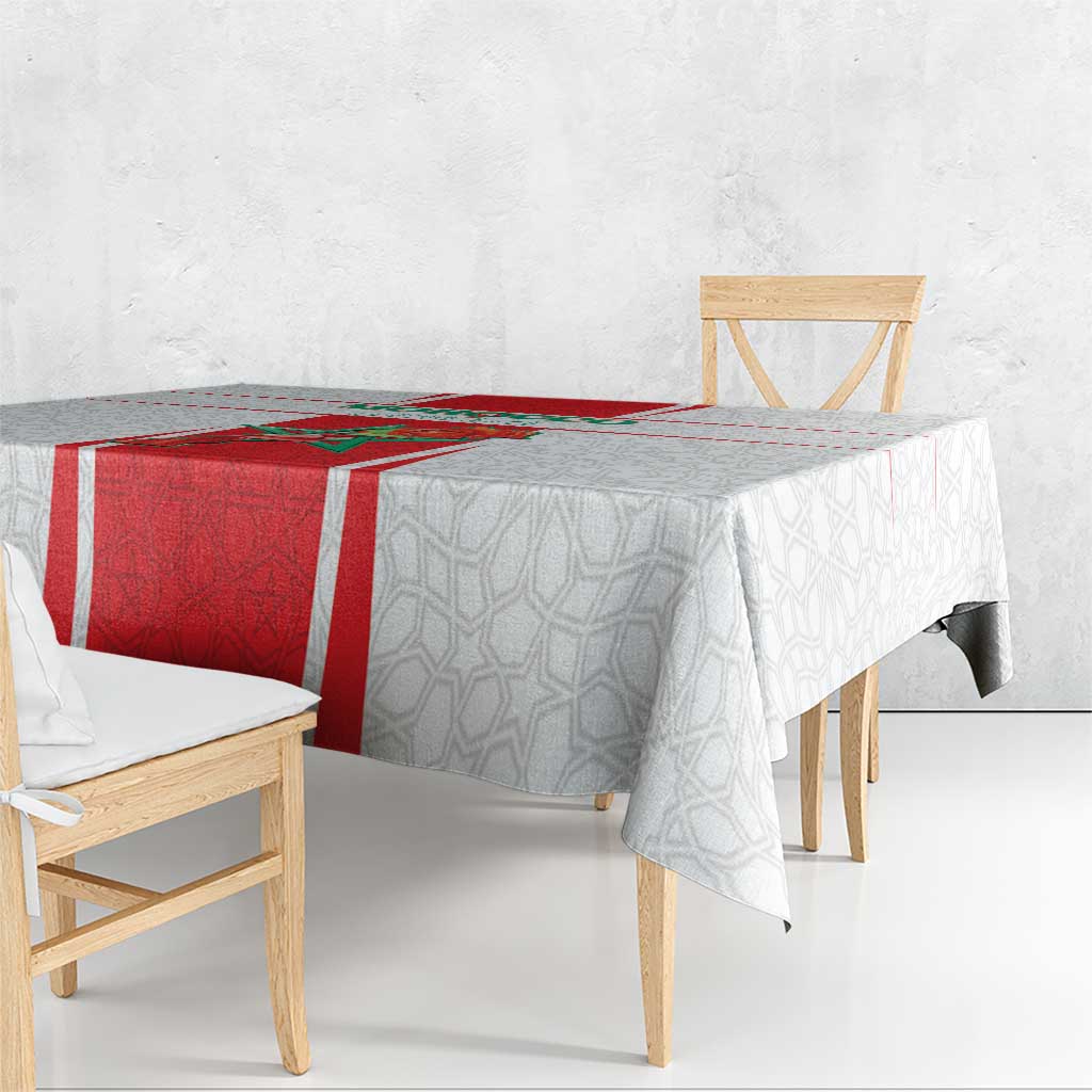 Morocco Football Tablecloth Go Champions Atlas Lions - White - Wonder Print Shop