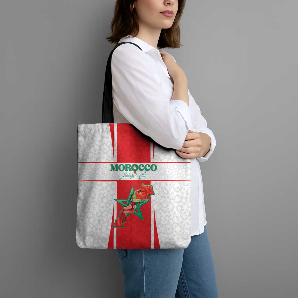 Morocco Football Tote Bag Go Champions Atlas Lions - White - Wonder Print Shop