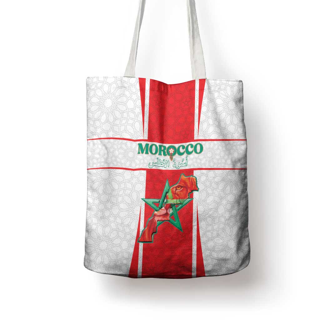 Morocco Football Tote Bag Go Champions Atlas Lions - White - Wonder Print Shop