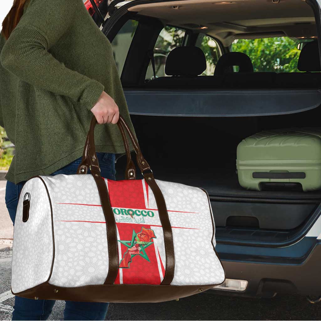 Morocco Football Travel Bag Go Champions Atlas Lions - White - Wonder Print Shop