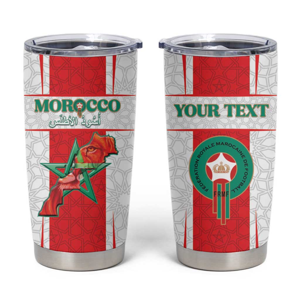 Custom Morocco Football Tumbler Cup Go Champions Atlas Lions - White - Wonder Print Shop