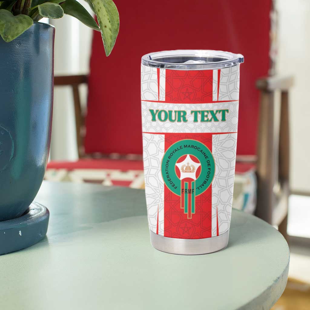 Custom Morocco Football Tumbler Cup Go Champions Atlas Lions - White - Wonder Print Shop