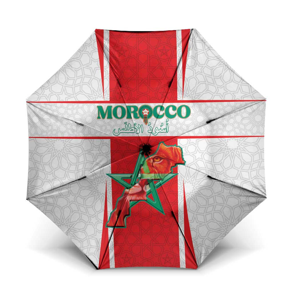 Morocco Football Umbrella Go Champions Atlas Lions - White - Wonder Print Shop