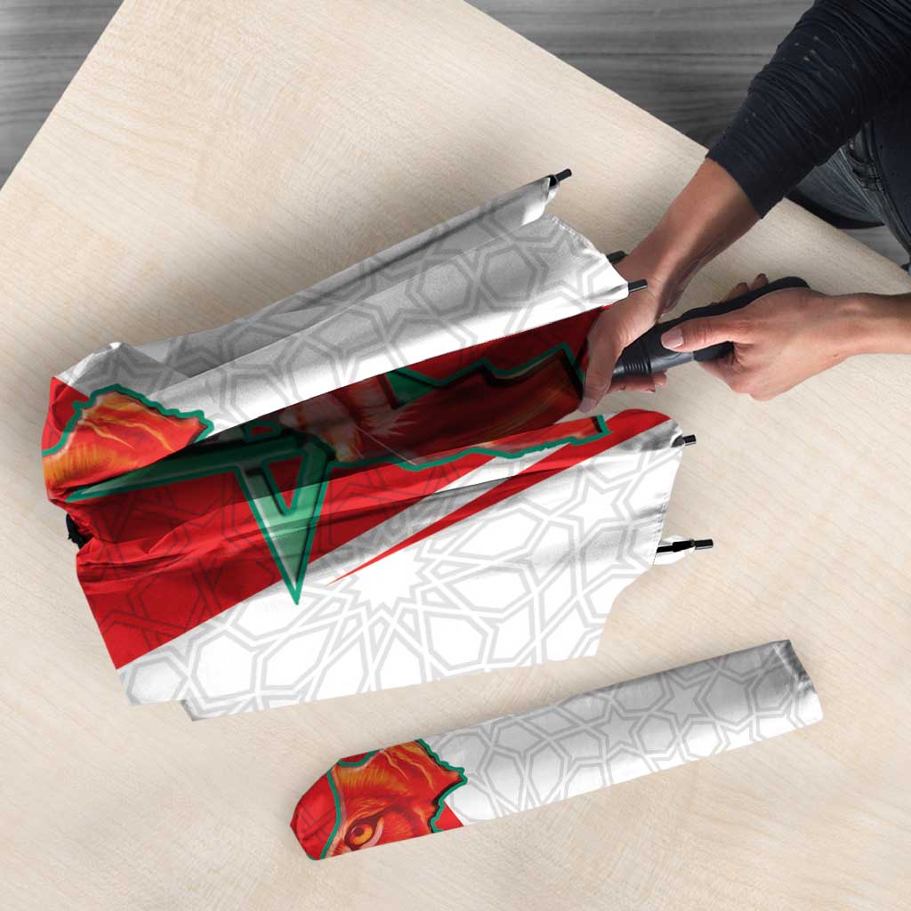 Morocco Football Umbrella Go Champions Atlas Lions - White - Wonder Print Shop