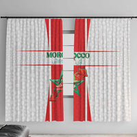 Morocco Football Window Curtain Go Champions Atlas Lions - White - Wonder Print Shop