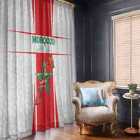 Morocco Football Window Curtain Go Champions Atlas Lions - White - Wonder Print Shop