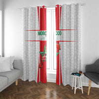 Morocco Football Window Curtain Go Champions Atlas Lions - White - Wonder Print Shop