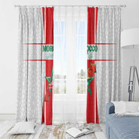 Morocco Football Window Curtain Go Champions Atlas Lions - White - Wonder Print Shop