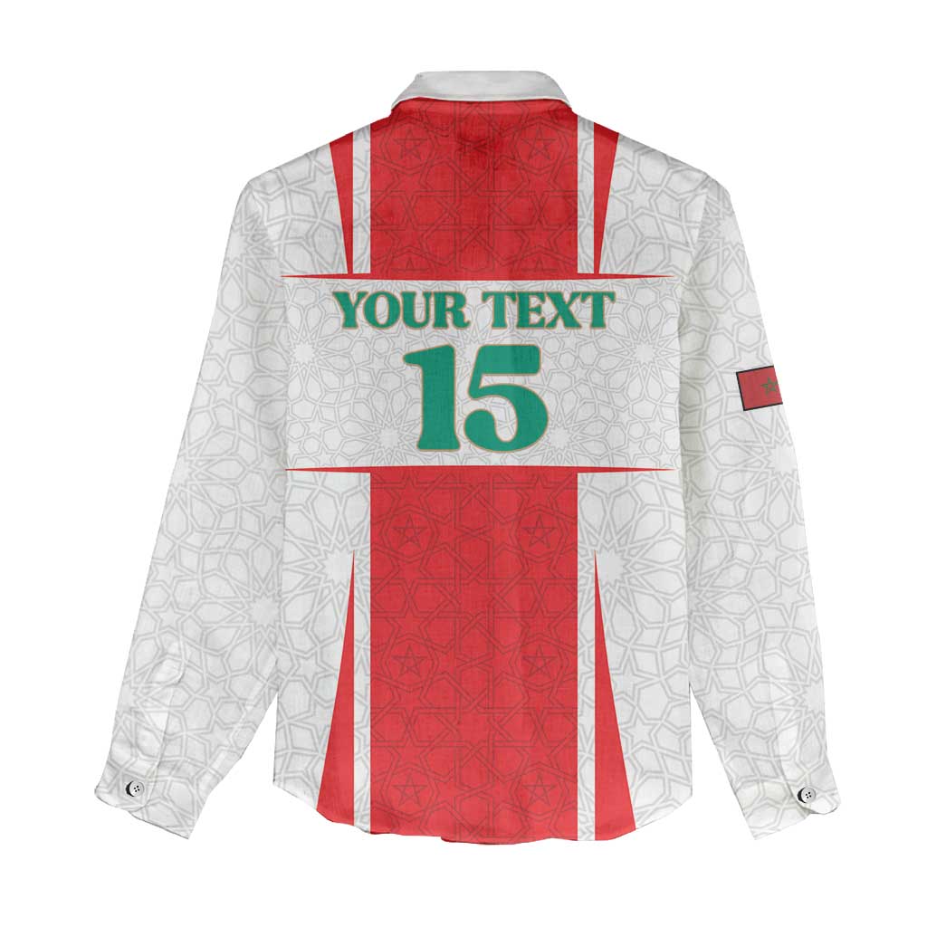 Custom Morocco Football Women Casual Shirt Go Champions Atlas Lions - White - Wonder Print Shop