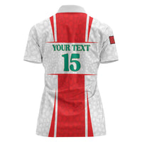 Custom Morocco Football Women Polo Shirt Go Champions Atlas Lions - White - Wonder Print Shop