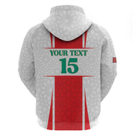 Custom Morocco Football Zip Hoodie Go Champions Atlas Lions - White - Wonder Print Shop