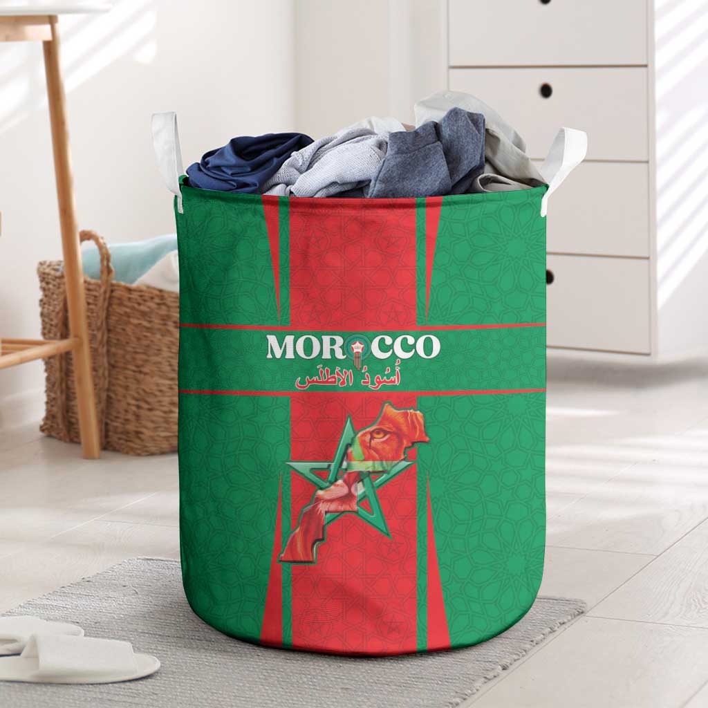 Morocco Football Laundry Basket Go Champions Atlas Lions - Red - Wonder Print Shop