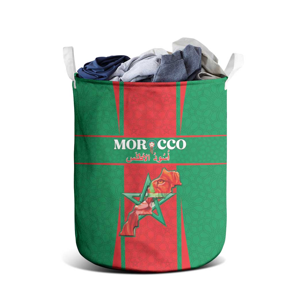 Morocco Football Laundry Basket Go Champions Atlas Lions - Red - Wonder Print Shop