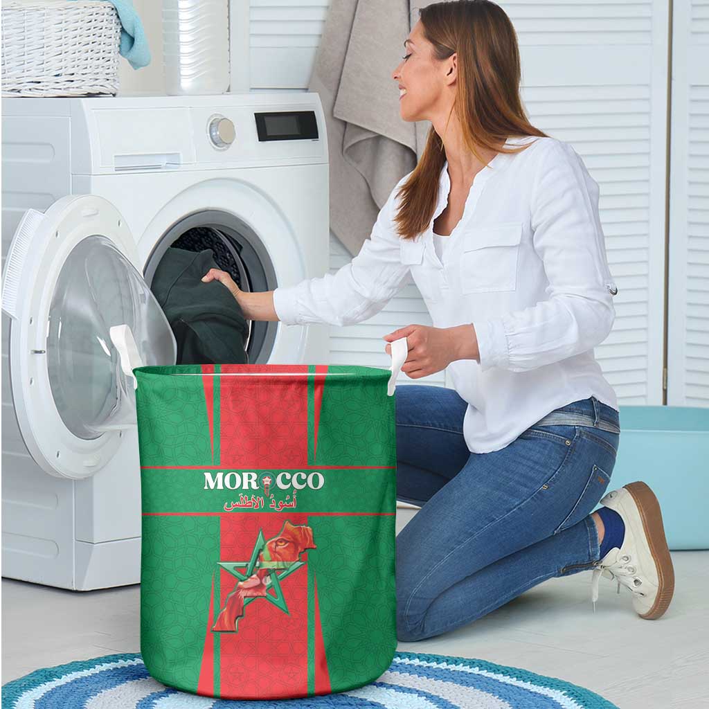 Morocco Football Laundry Basket Go Champions Atlas Lions - Red - Wonder Print Shop
