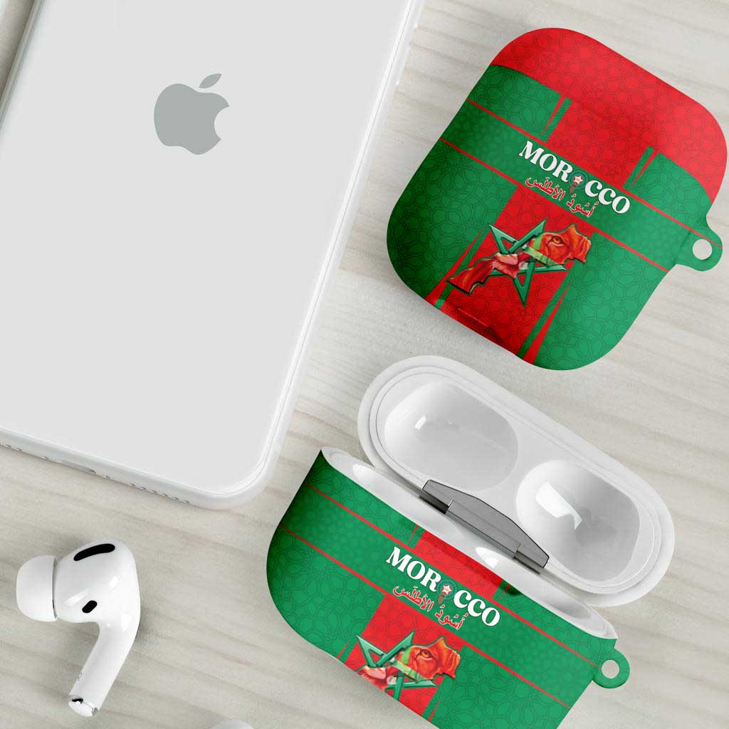Morocco Football AirPods Case Go Champions Atlas Lions - Red - Wonder Print Shop