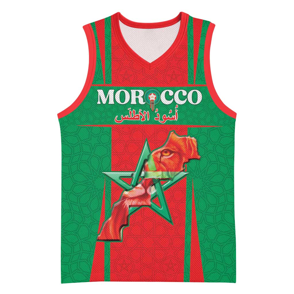 Custom Morocco Football Basketball Jersey Go Champions Atlas Lions - Red - Wonder Print Shop