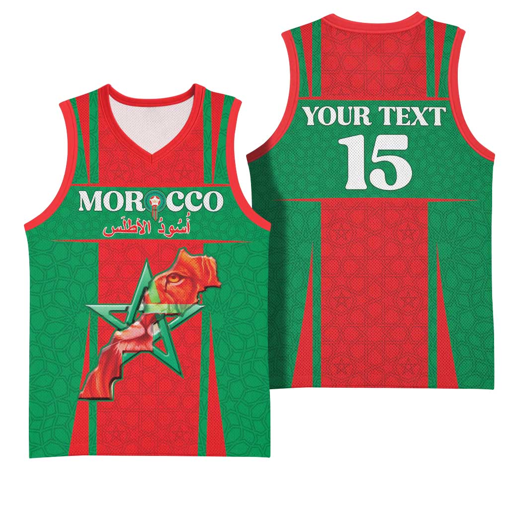 Custom Morocco Football Basketball Jersey Go Champions Atlas Lions - Red - Wonder Print Shop