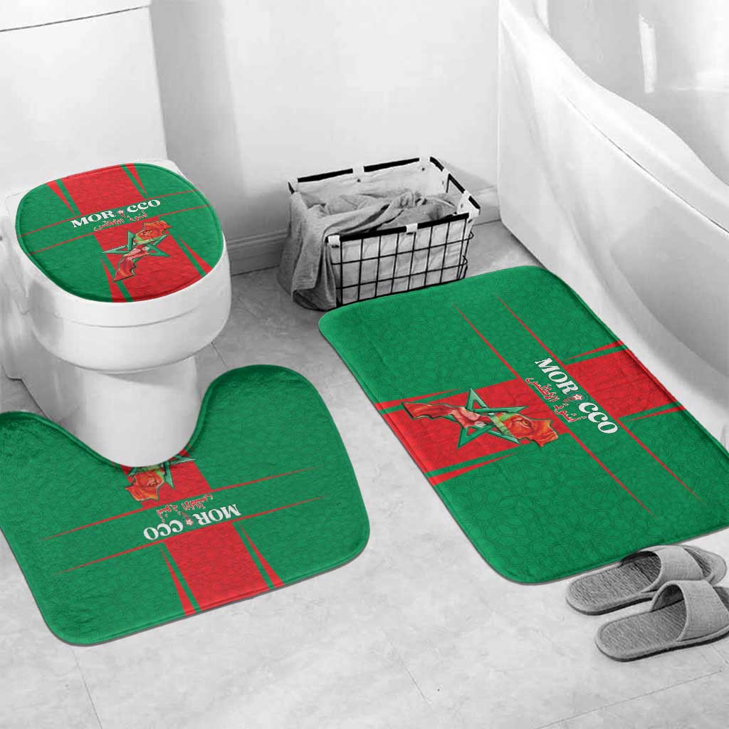 Morocco Football Bathroom Set Go Champions Atlas Lions - Red - Wonder Print Shop