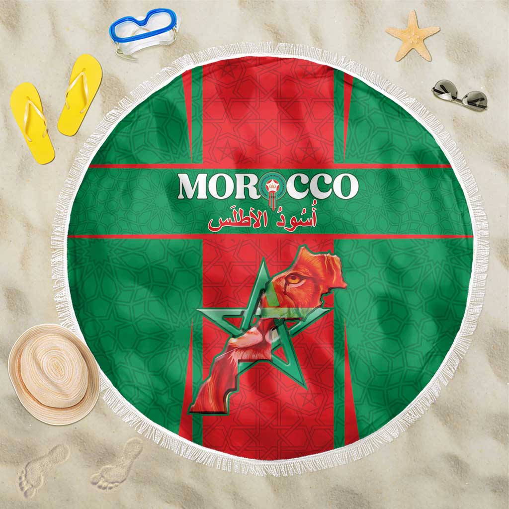 Morocco Football Beach Blanket Go Champions Atlas Lions - Red - Wonder Print Shop