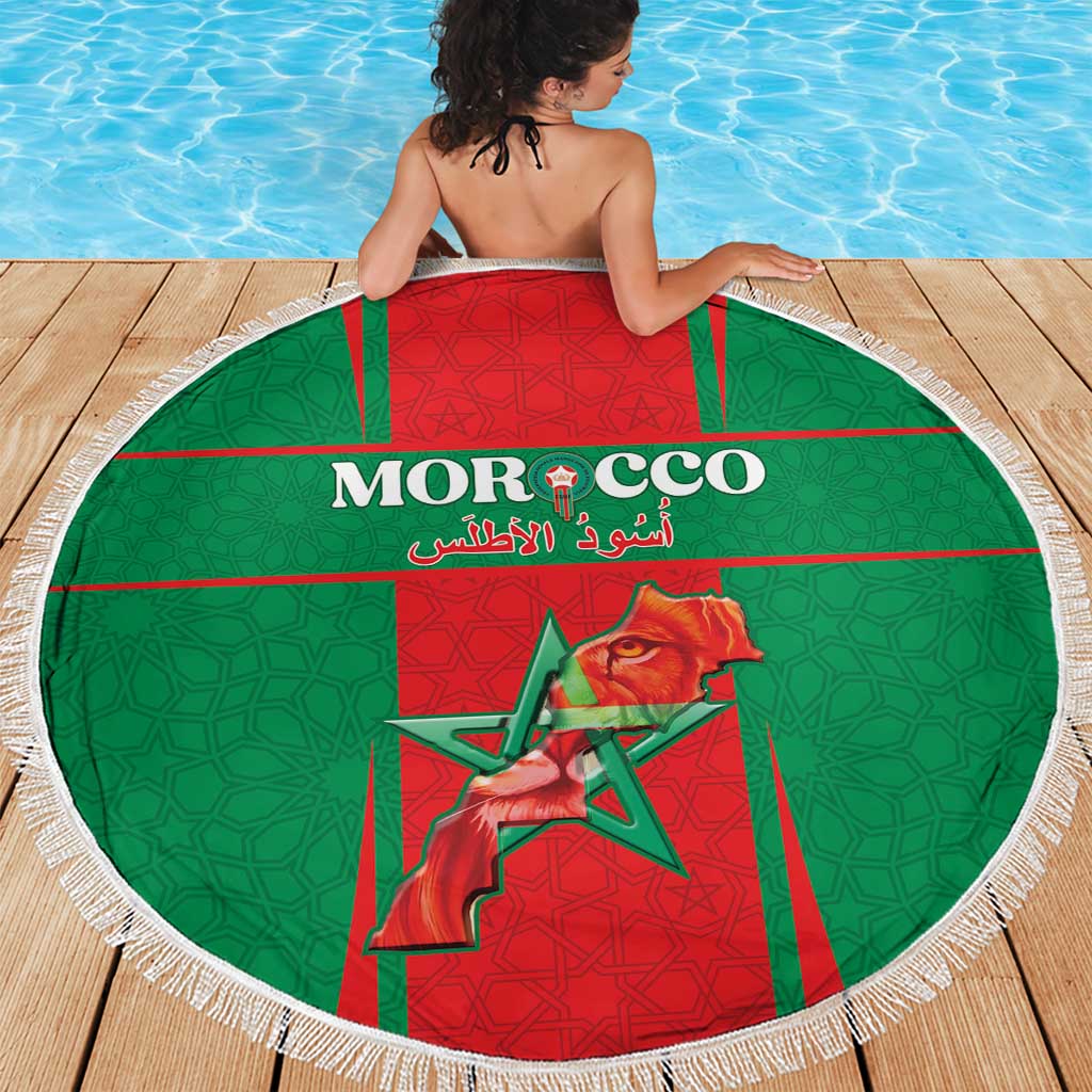 Morocco Football Beach Blanket Go Champions Atlas Lions - Red - Wonder Print Shop