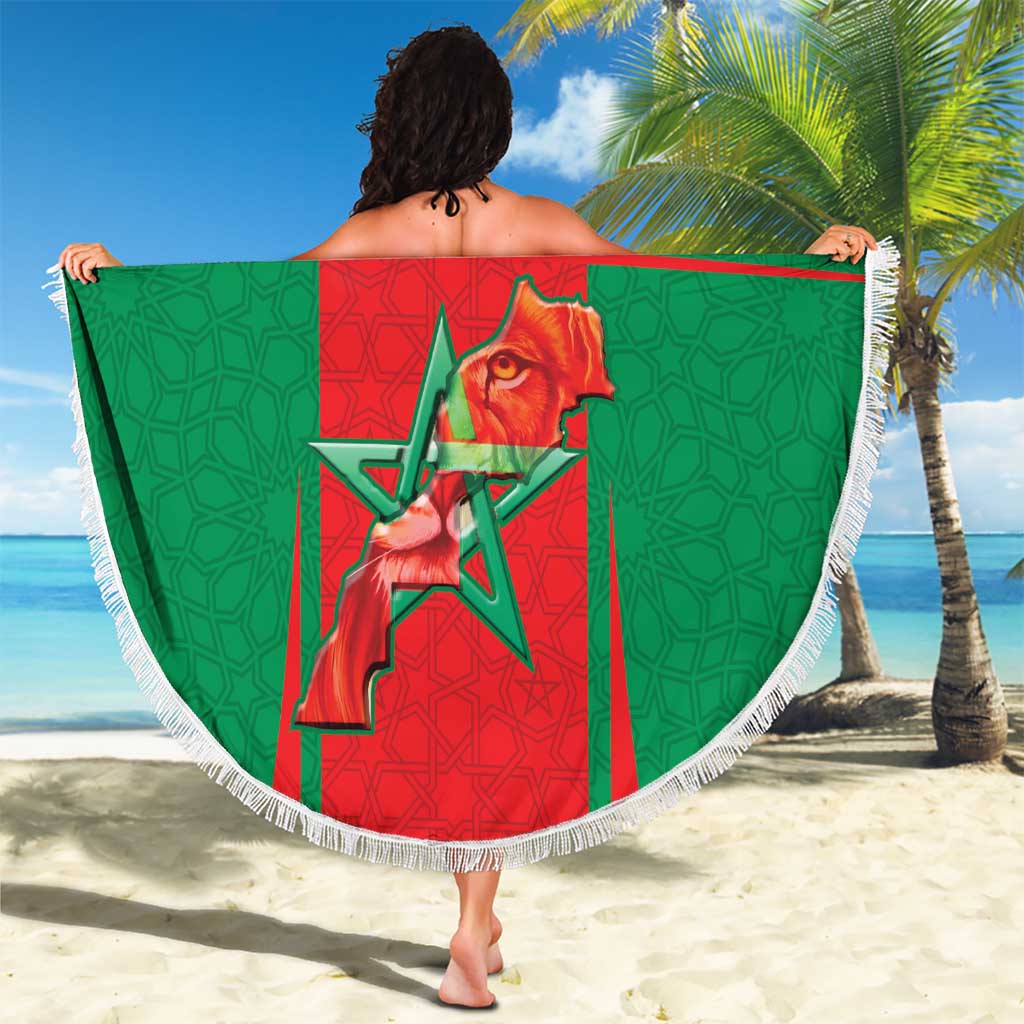 Morocco Football Beach Blanket Go Champions Atlas Lions - Red - Wonder Print Shop