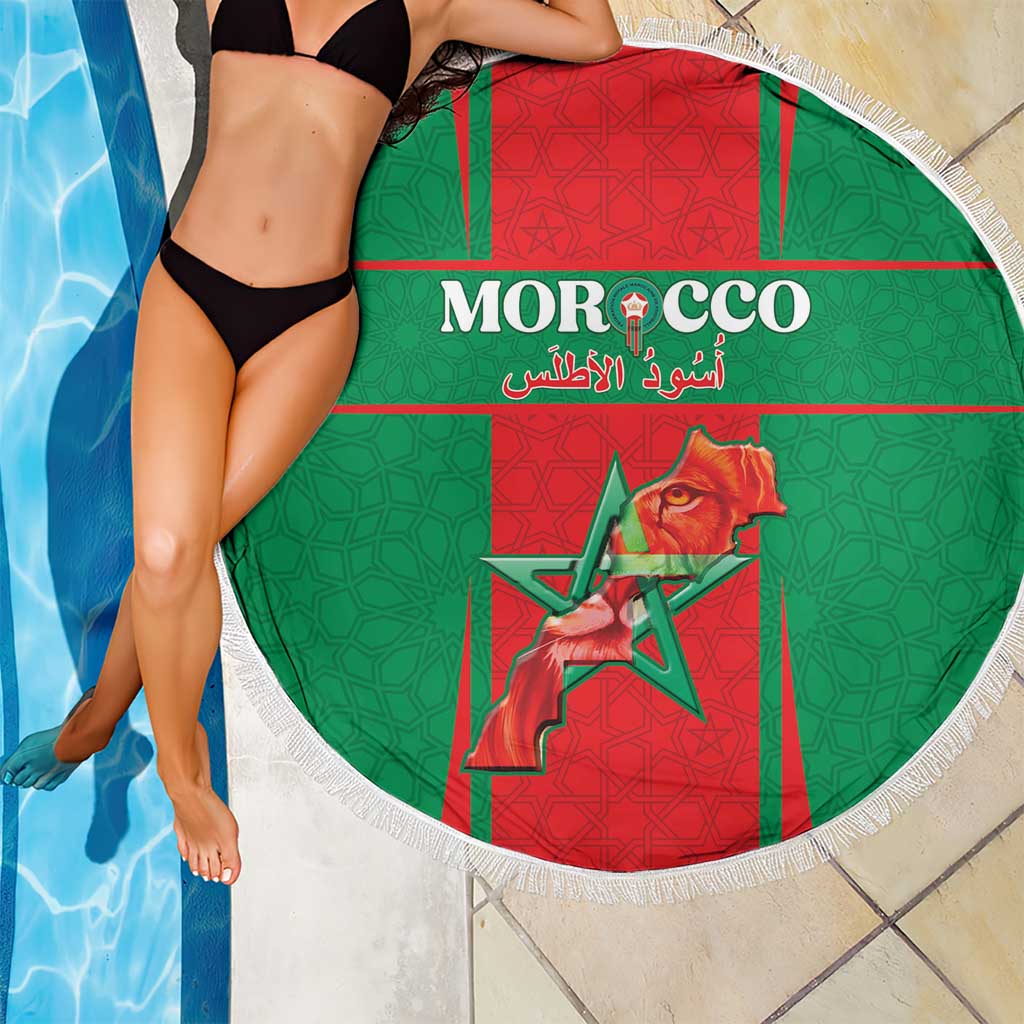Morocco Football Beach Blanket Go Champions Atlas Lions - Red - Wonder Print Shop