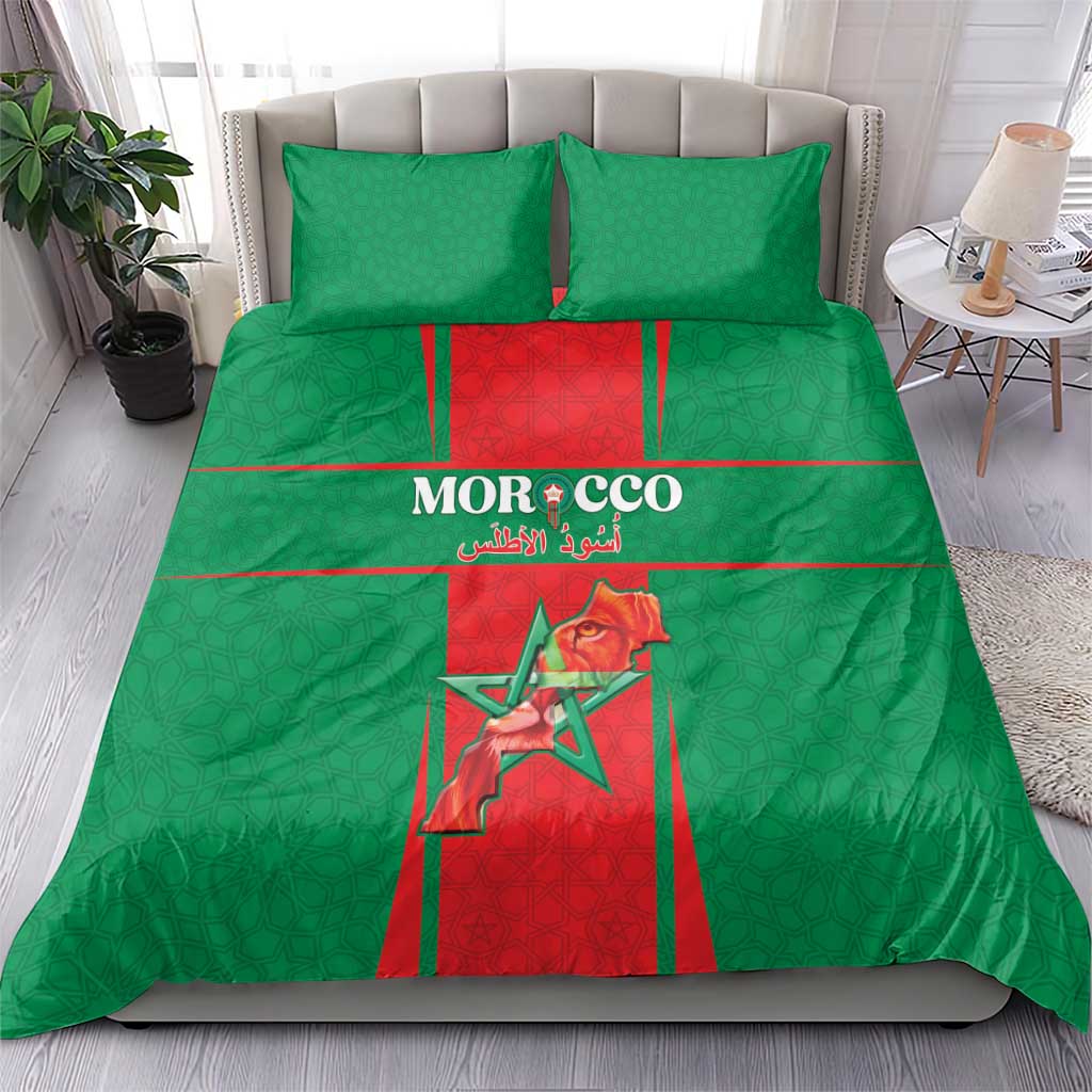 Morocco Football Bedding Set Go Champions Atlas Lions - Red - Wonder Print Shop