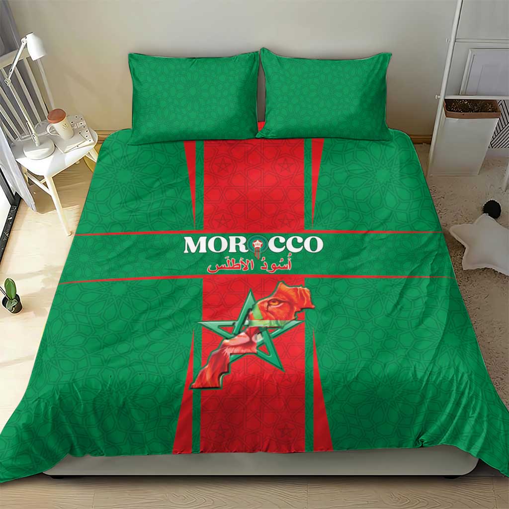 Morocco Football Bedding Set Go Champions Atlas Lions - Red - Wonder Print Shop