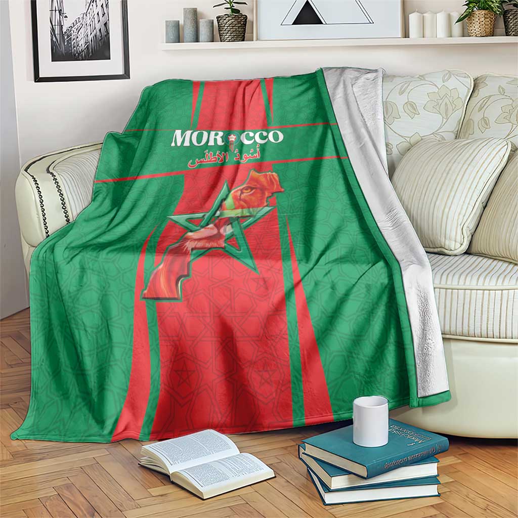 Morocco Football Blanket Go Champions Atlas Lions - Red - Wonder Print Shop