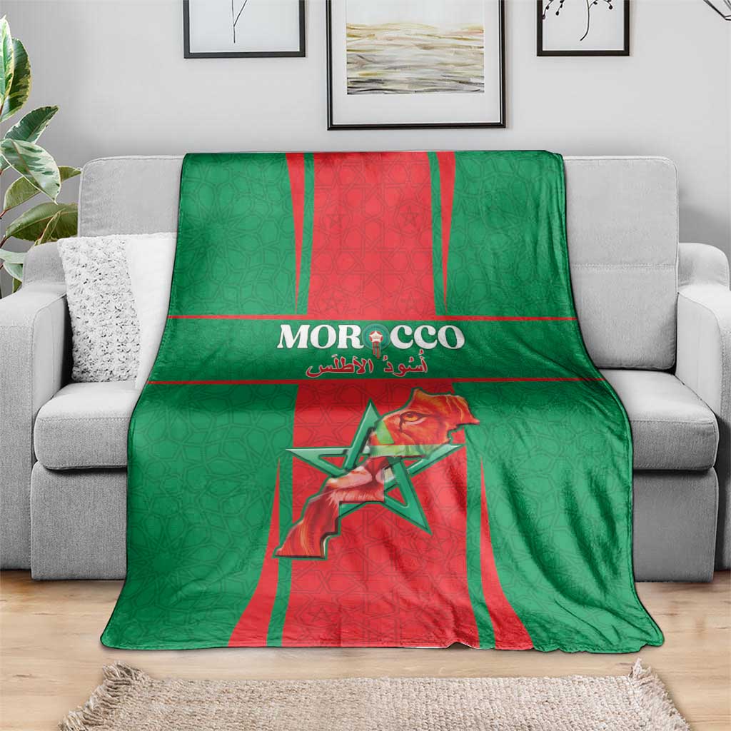 Morocco Football Blanket Go Champions Atlas Lions - Red - Wonder Print Shop