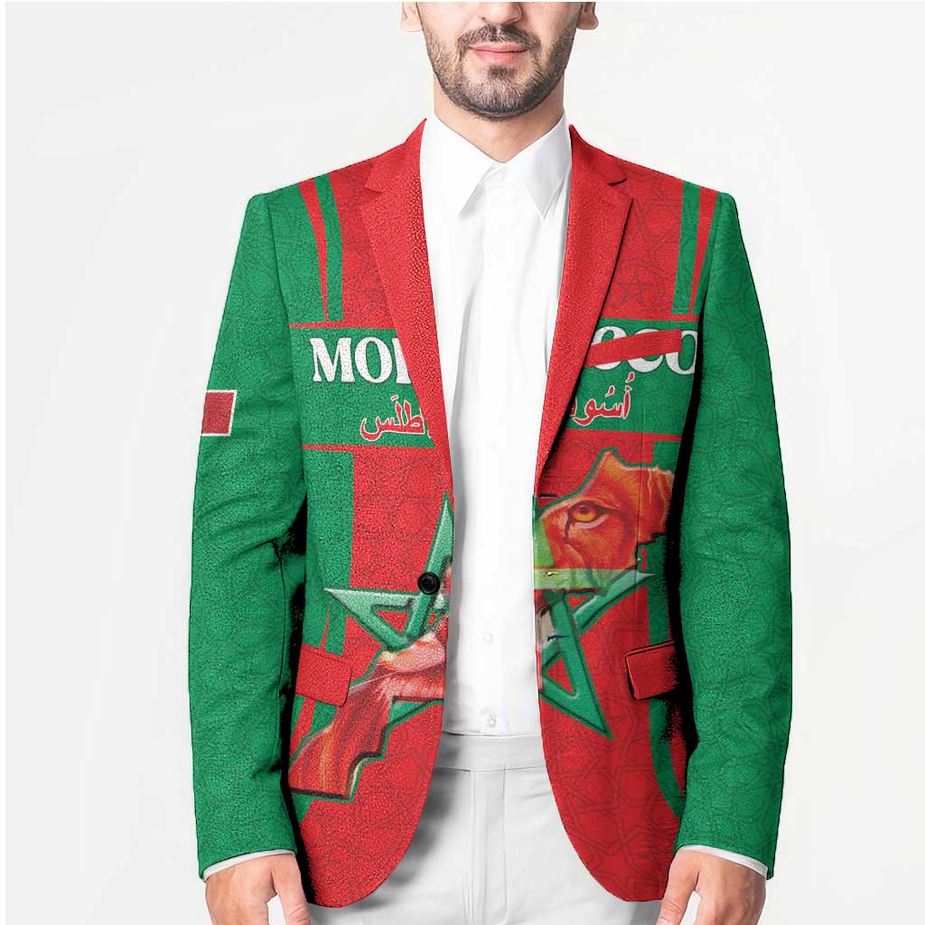 Custom Morocco Football Blazer Go Champions Atlas Lions - Red - Wonder Print Shop