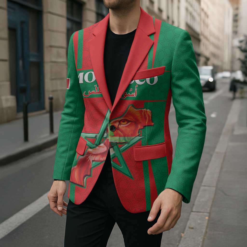 Custom Morocco Football Blazer Go Champions Atlas Lions - Red - Wonder Print Shop