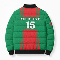Custom Morocco Football Bomber Puffer Jacket Go Champions Atlas Lions - Red - Wonder Print Shop
