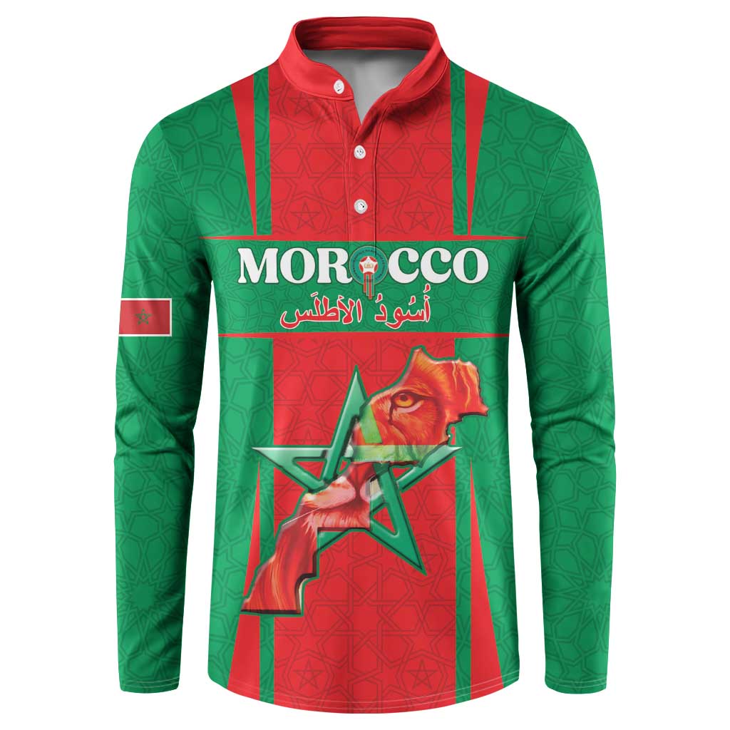 Custom Morocco Football Button Sweatshirt Go Champions Atlas Lions - Red - Wonder Print Shop