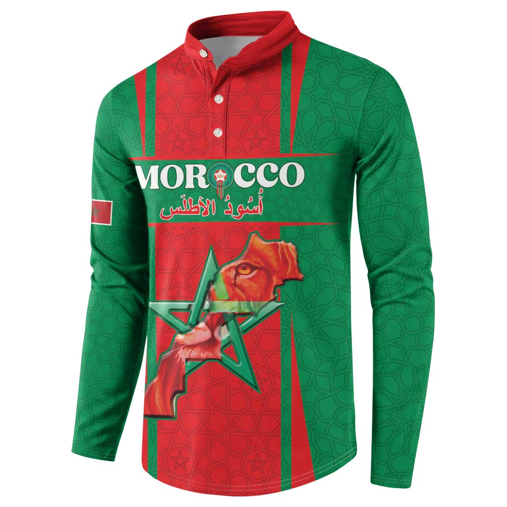 Custom Morocco Football Button Sweatshirt Go Champions Atlas Lions - Red - Wonder Print Shop