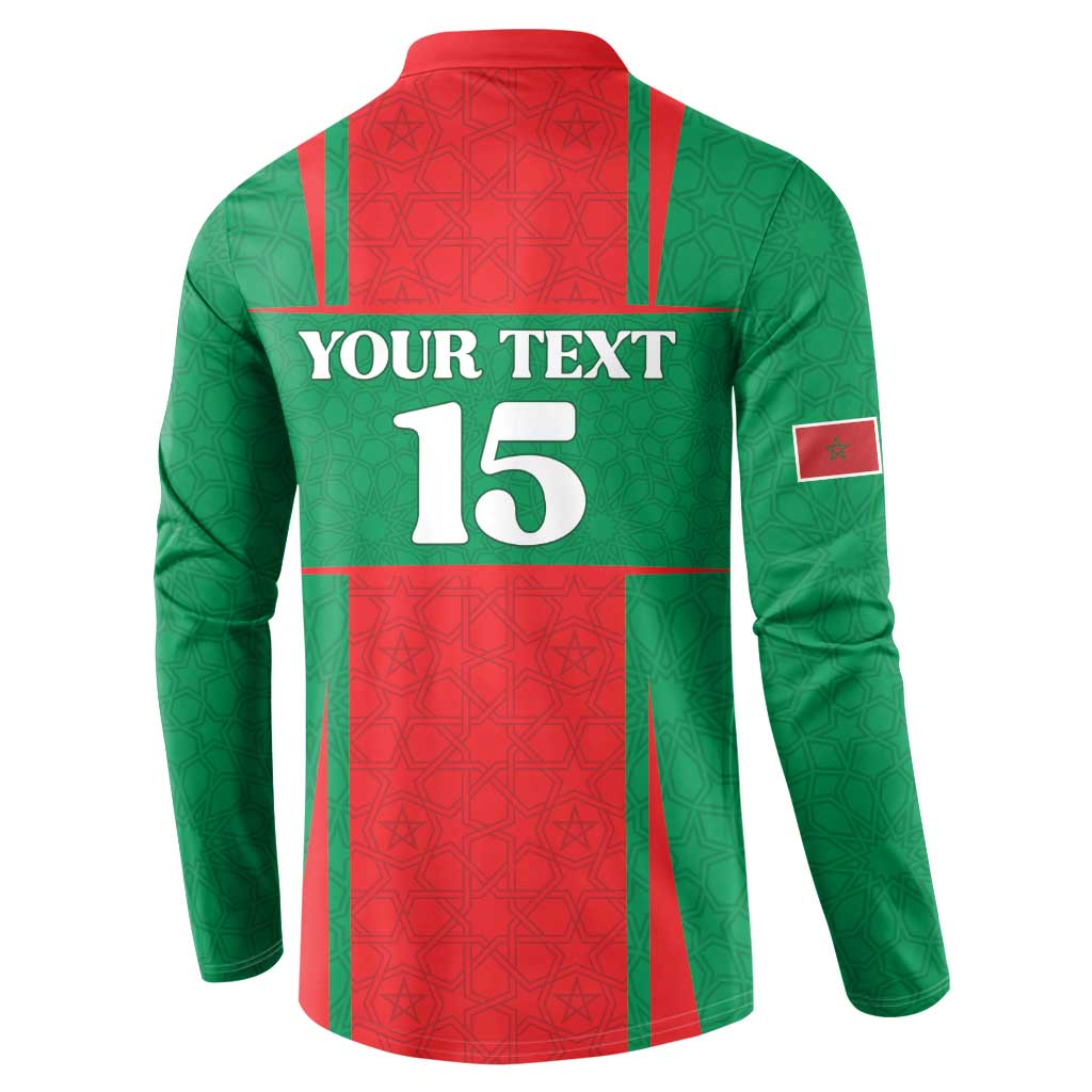 Custom Morocco Football Button Sweatshirt Go Champions Atlas Lions - Red - Wonder Print Shop