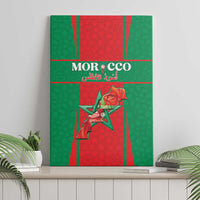 Morocco Football Canvas Wall Art Go Champions Atlas Lions - Red - Wonder Print Shop