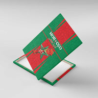 Morocco Football Canvas Wall Art Go Champions Atlas Lions - Red - Wonder Print Shop