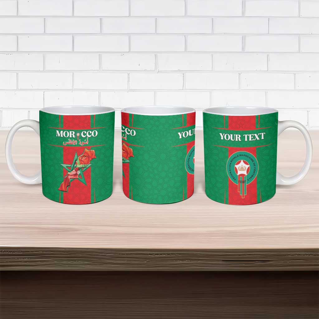 Custom Morocco Football Ceramic Mug Go Champions Atlas Lions - Red - Wonder Print Shop