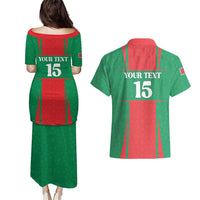 Custom Morocco Football Couples Matching Puletasi and Hawaiian Shirt Go Champions Atlas Lions - Red - Wonder Print Shop