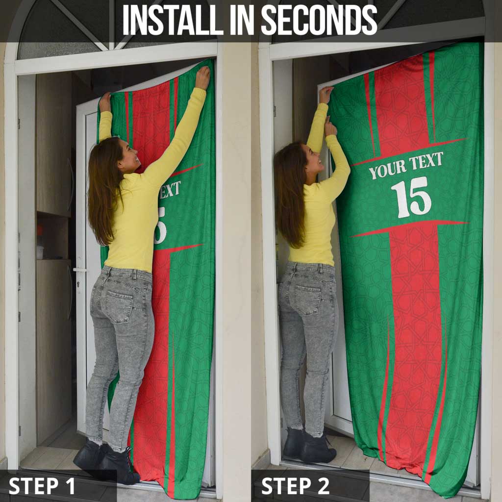 Custom Morocco Football Door Cover Go Champions Atlas Lions - Red - Wonder Print Shop