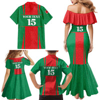 Custom Morocco Football Family Matching Mermaid Dress and Hawaiian Shirt Go Champions Atlas Lions - Red - Wonder Print Shop