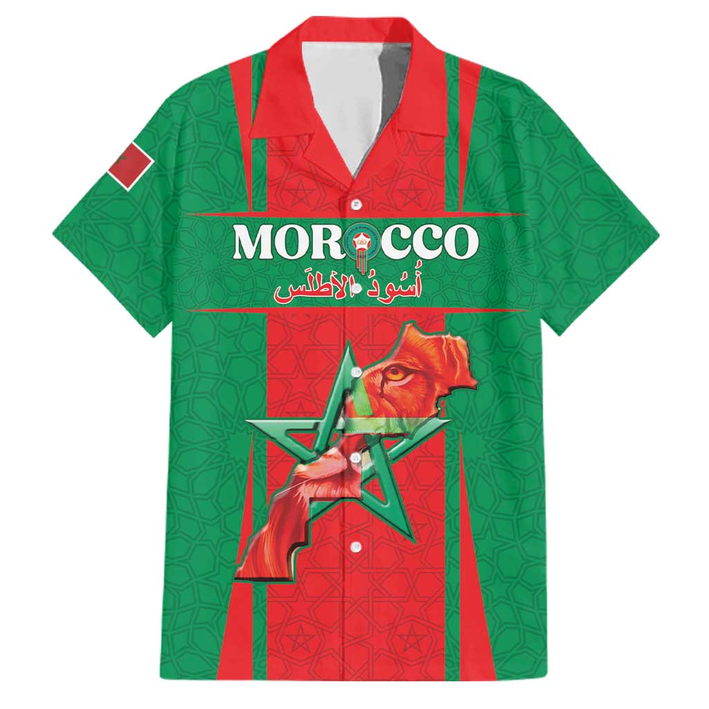 Custom Morocco Football Family Matching Summer Maxi Dress and Hawaiian Shirt Go Champions Atlas Lions - Red - Wonder Print Shop
