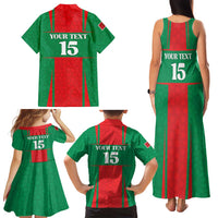 Custom Morocco Football Family Matching Tank Maxi Dress and Hawaiian Shirt Go Champions Atlas Lions - Red - Wonder Print Shop