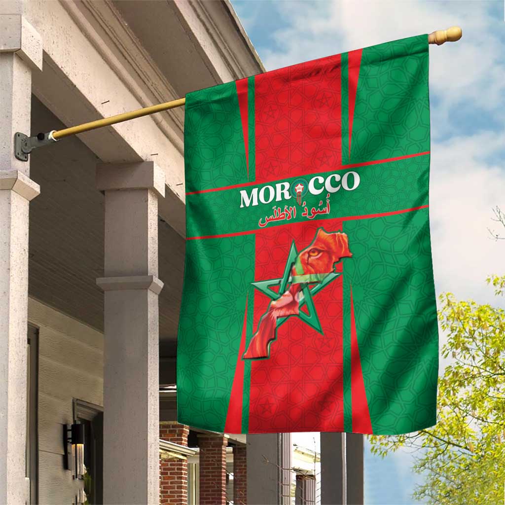Morocco Football Garden Flag Go Champions Atlas Lions - Red - Wonder Print Shop