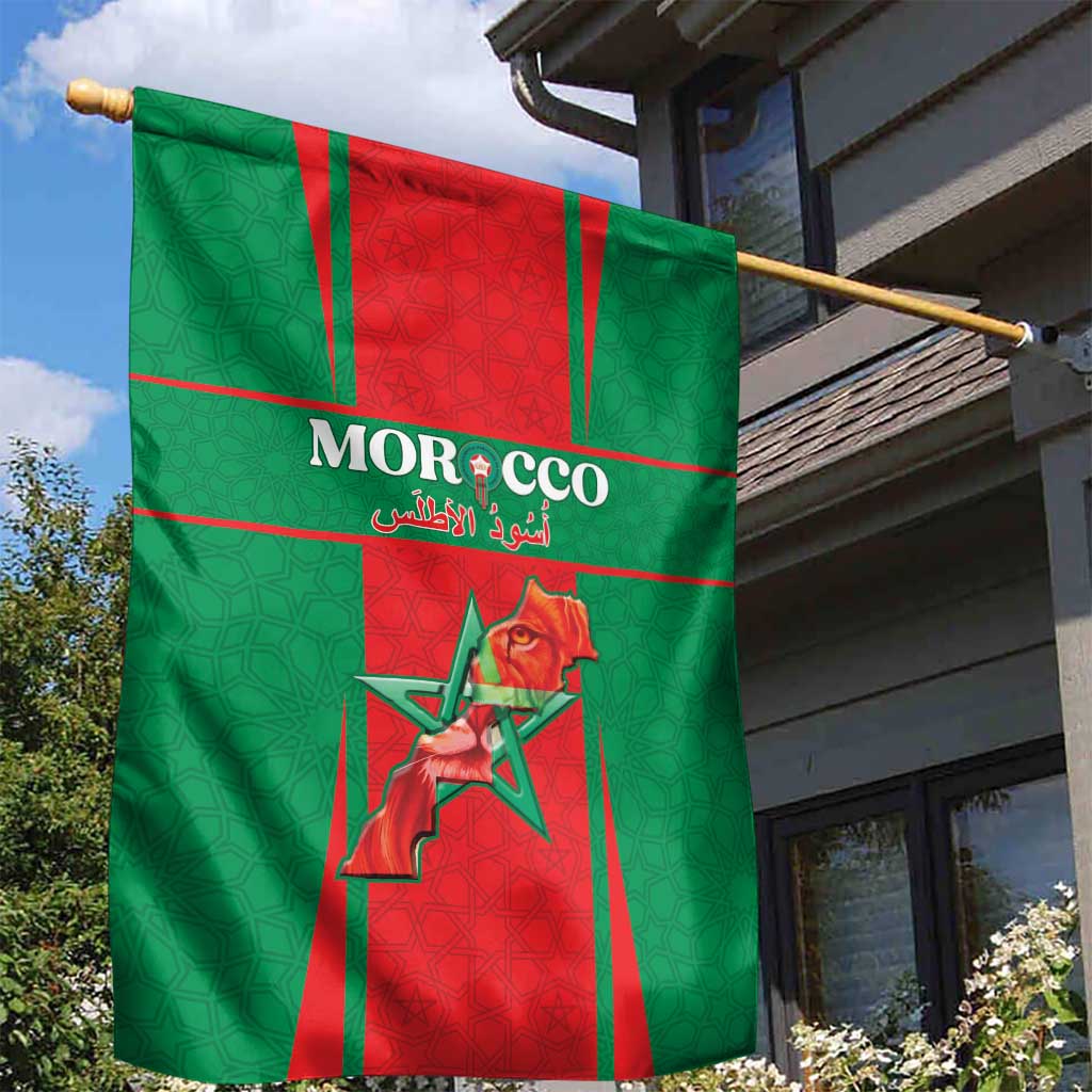Morocco Football Garden Flag Go Champions Atlas Lions - Red - Wonder Print Shop
