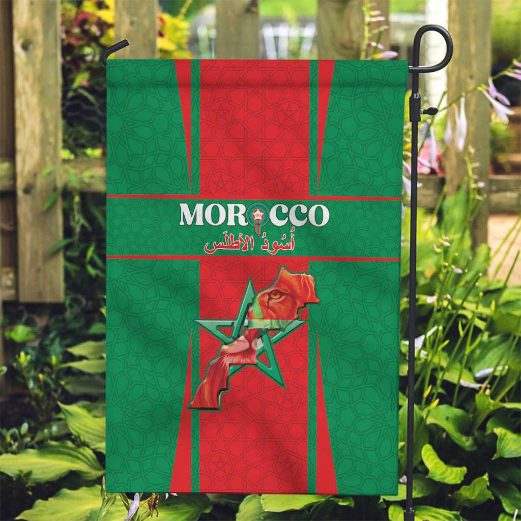 Morocco Football Garden Flag Go Champions Atlas Lions - Red - Wonder Print Shop