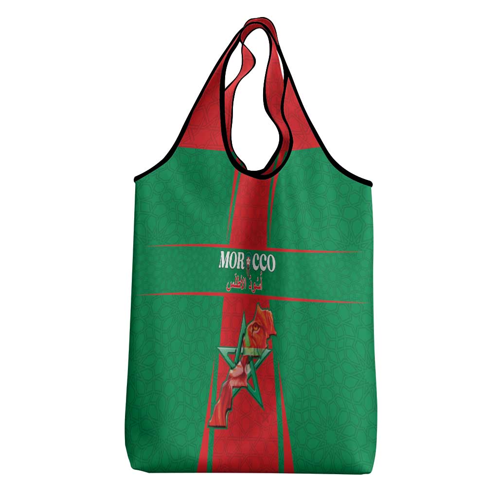 Morocco Football Grocery Bag Go Champions Atlas Lions - Red - Wonder Print Shop