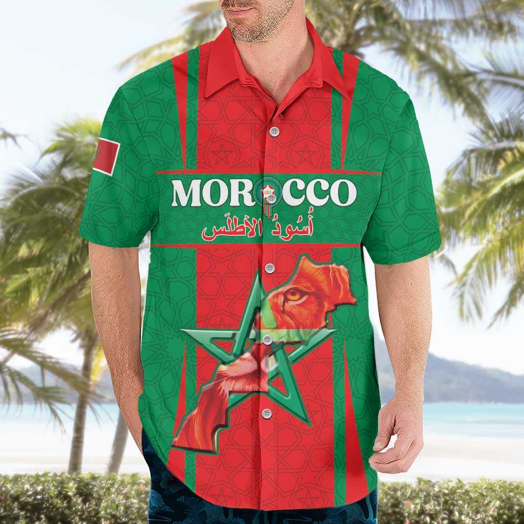 Custom Morocco Football Hawaiian Shirt Go Champions Atlas Lions - Red - Wonder Print Shop