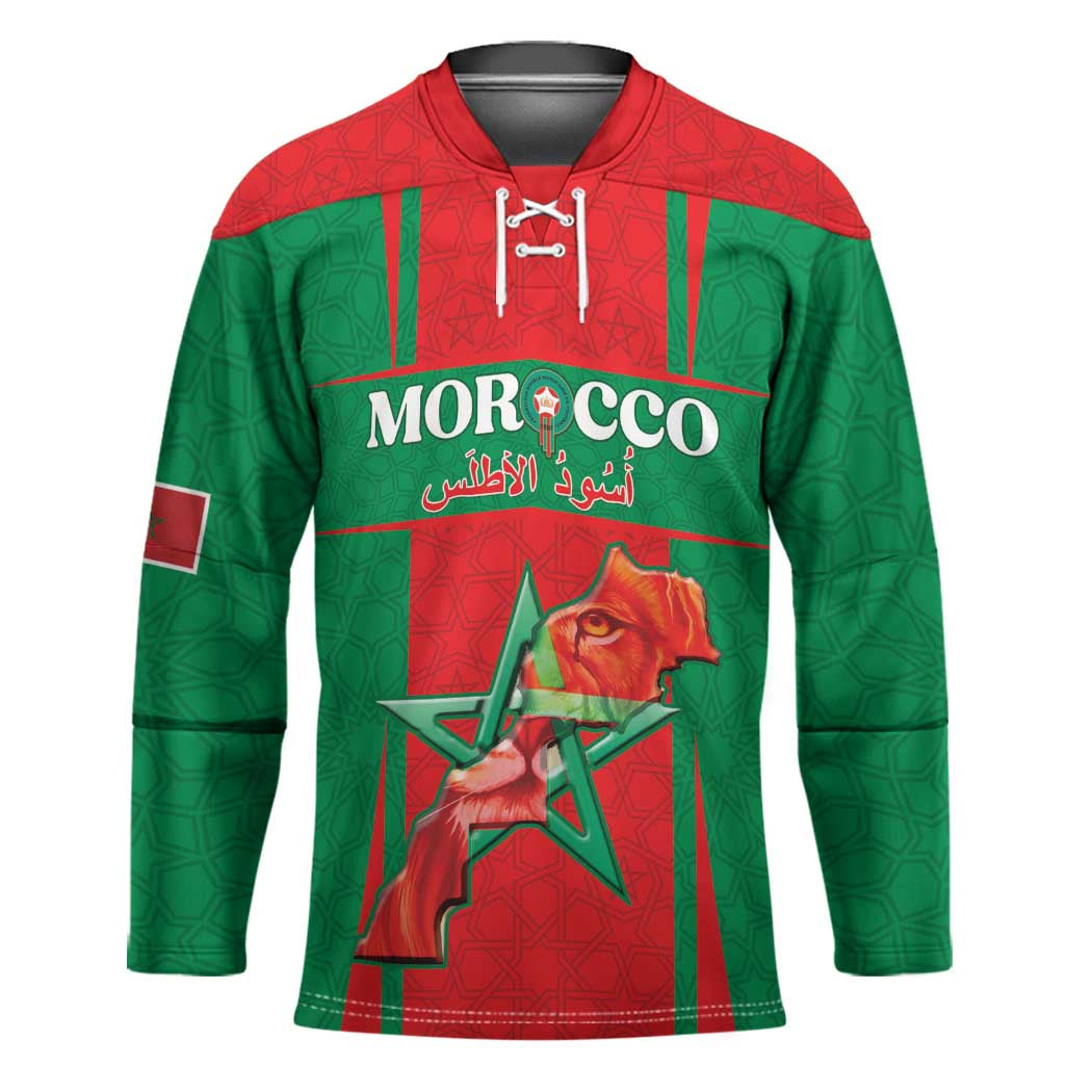 Custom Morocco Football Hockey Jersey Go Champions Atlas Lions - Red - Wonder Print Shop